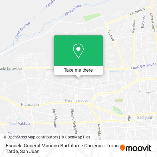 Mapa de Escuela General Mariano Bartolomé Carreras - Turno Tarde