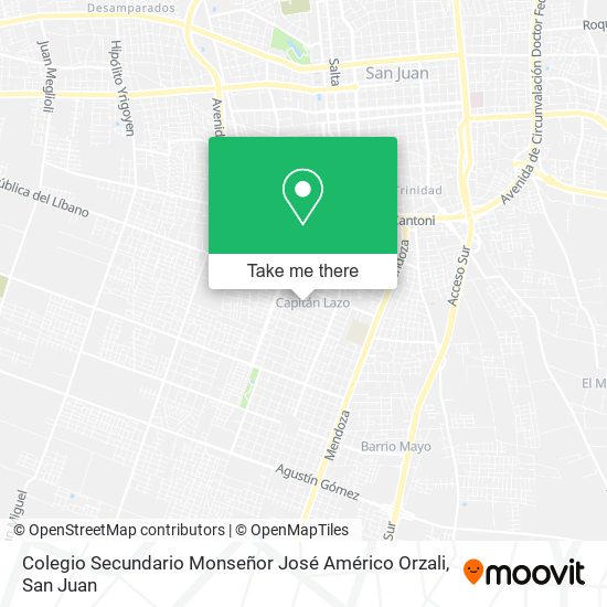 Colegio Secundario Monseñor José Américo Orzali map