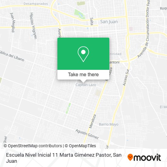 Mapa de Escuela Nivel Inicial 11 Marta Giménez Pastor