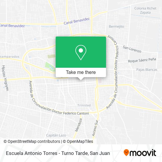 Escuela Antonio Torres - Turno Tarde map