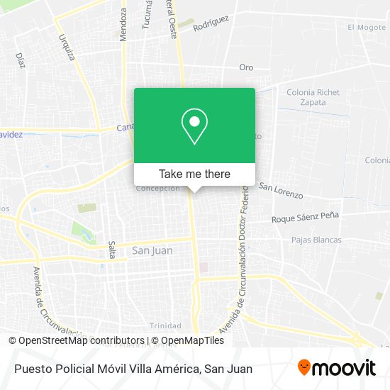 Mapa de Puesto Policial Móvil Villa América