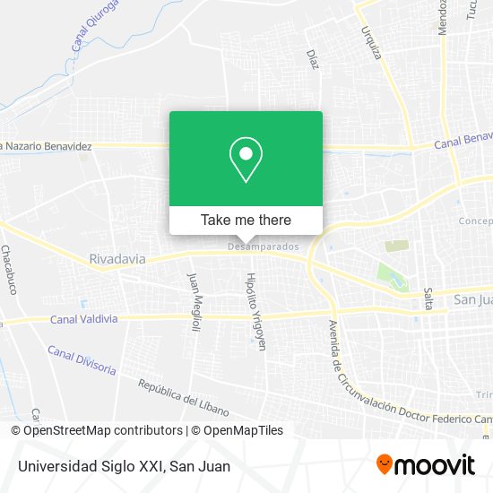 Universidad Siglo XXI map