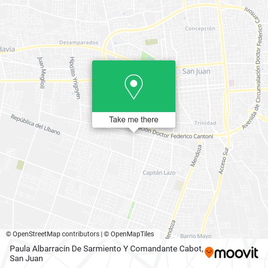Paula Albarracín De Sarmiento Y Comandante Cabot map