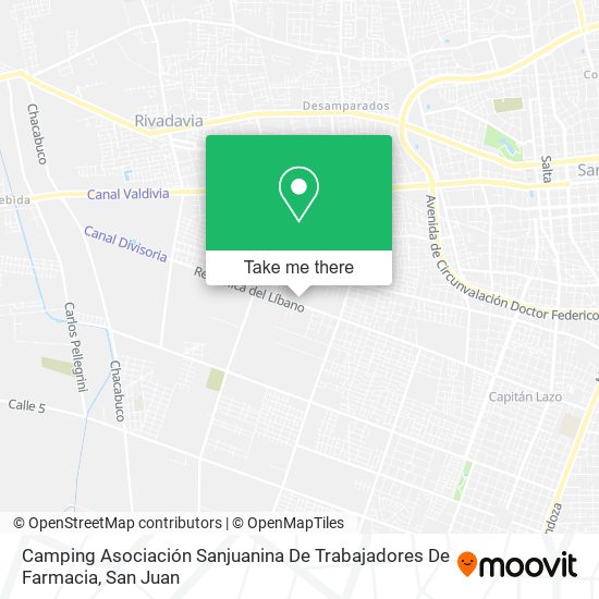 Camping Asociación Sanjuanina De Trabajadores De Farmacia map
