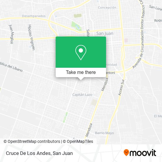 Mapa de Cruce De Los Andes