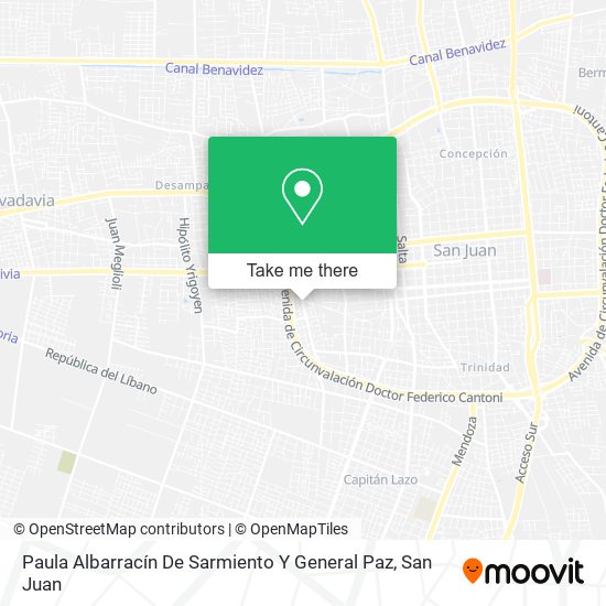 Paula Albarracín De Sarmiento Y General Paz map