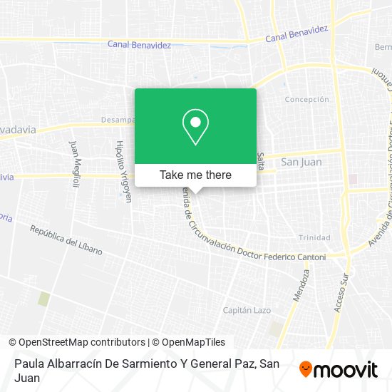 Mapa de Paula Albarracín De Sarmiento Y General Paz