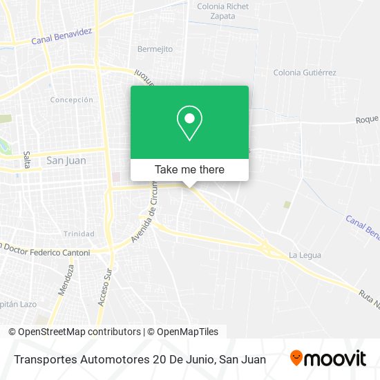 Transportes Automotores 20 De Junio map