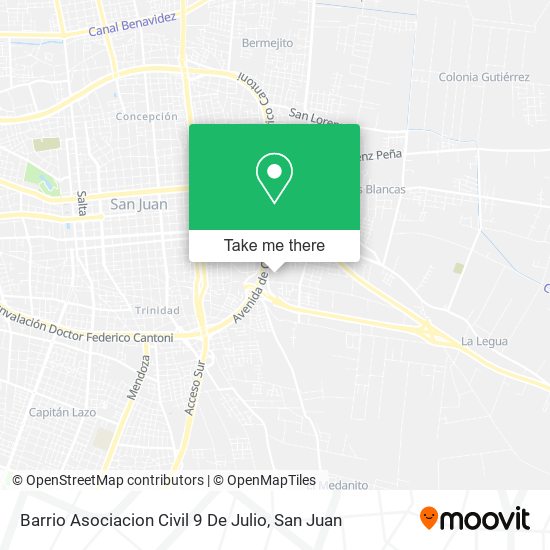 Mapa de Barrio Asociacion Civil 9 De Julio