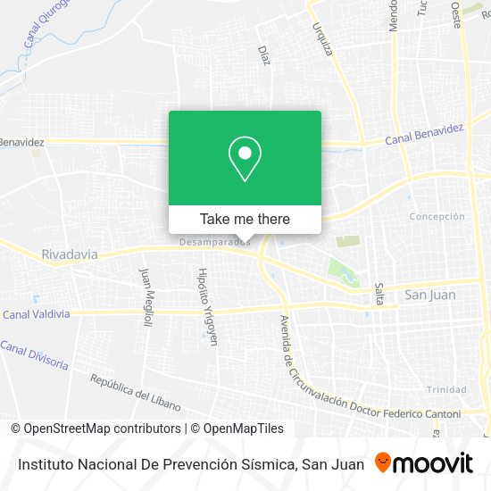 Mapa de Instituto Nacional De Prevención Sísmica
