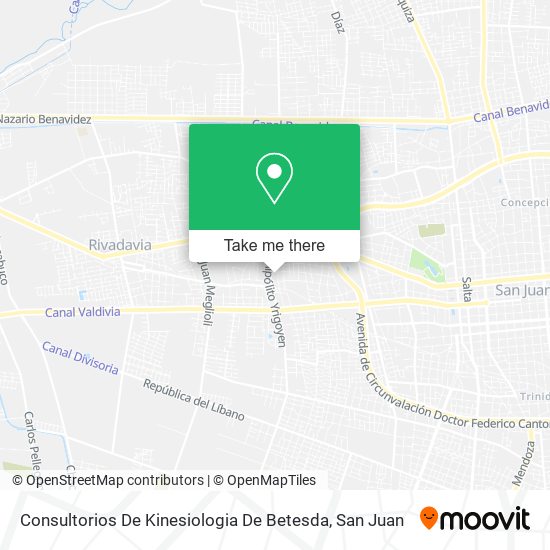 Consultorios De Kinesiologia De Betesda map
