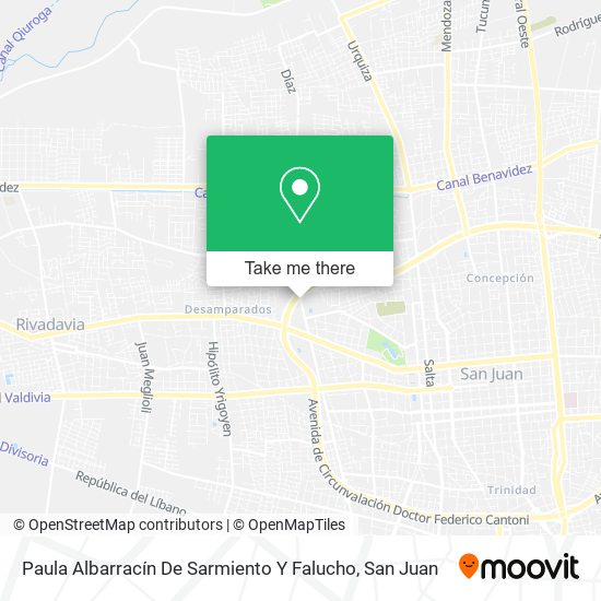 Paula Albarracín De Sarmiento Y Falucho map