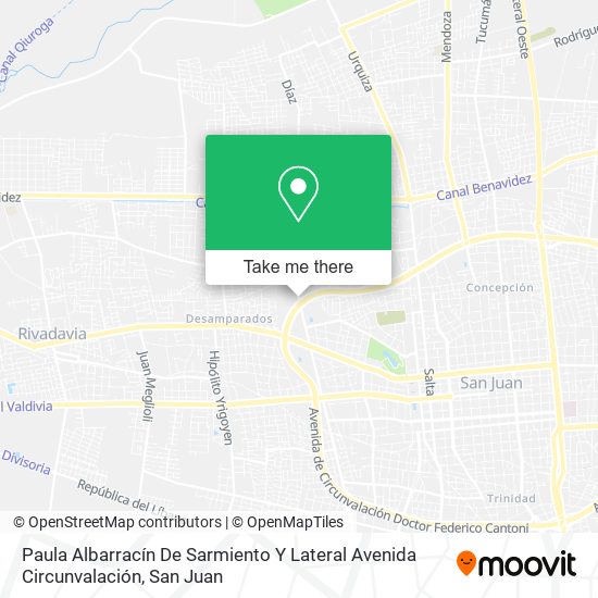Paula Albarracín De Sarmiento Y Lateral Avenida Circunvalación map