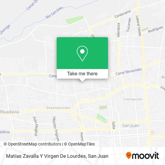 Matías Zavalla Y Virgen De Lourdes map