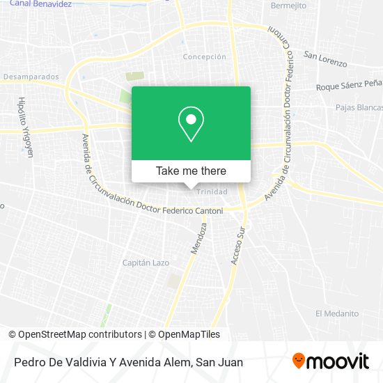 Mapa de Pedro De Valdivia Y Avenida Alem