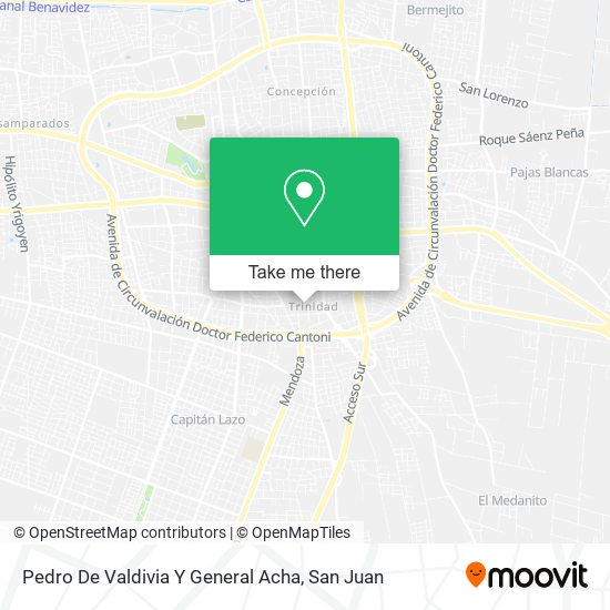 Mapa de Pedro De Valdivia Y General Acha