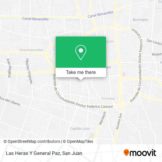 Las Heras Y General Paz map