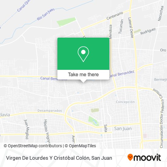 Virgen De Lourdes Y Cristóbal Colón map