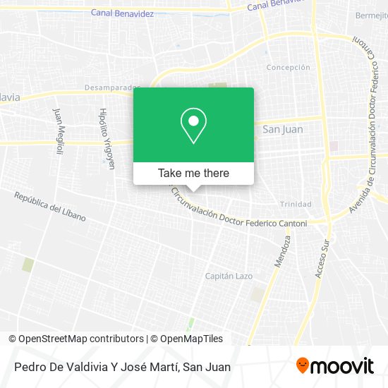 Pedro De Valdivia Y José Martí map