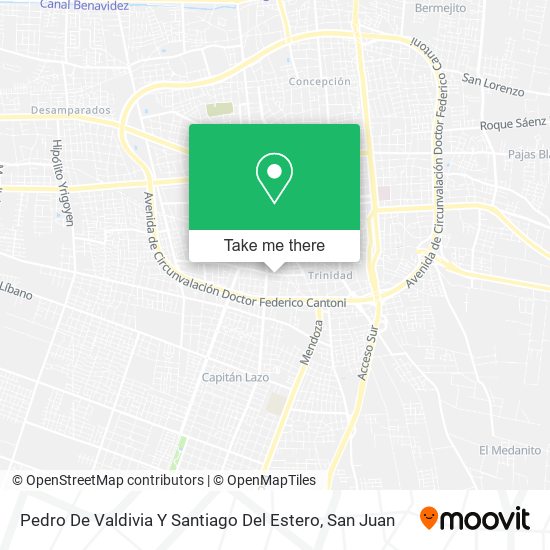 Pedro De Valdivia Y Santiago Del Estero map
