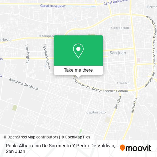 Mapa de Paula Albarracín De Sarmiento Y Pedro De Valdivia