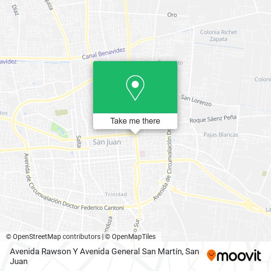Avenida Rawson Y Avenida General San Martín map