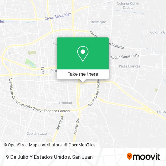 9 De Julio Y Estados Unidos map