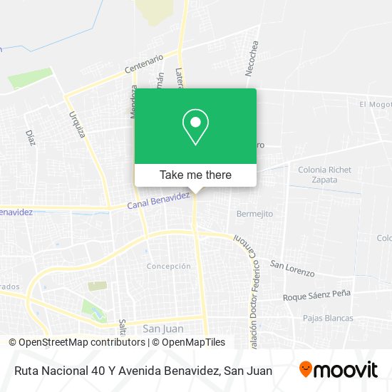 Ruta Nacional 40 Y Avenida Benavidez map