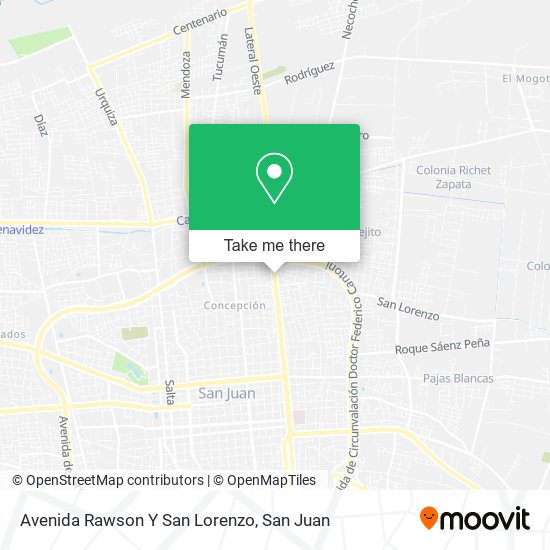 Avenida Rawson Y San Lorenzo map