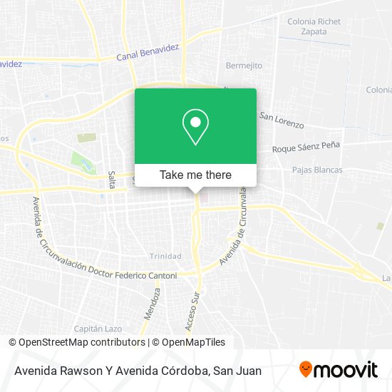 Mapa de Avenida Rawson Y Avenida Córdoba