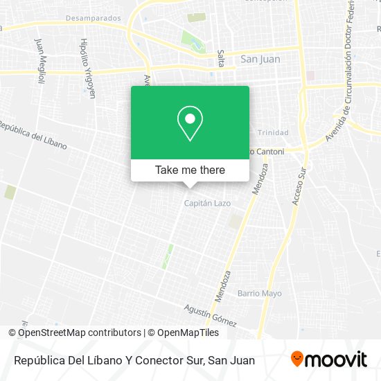 República Del Líbano Y Conector Sur map