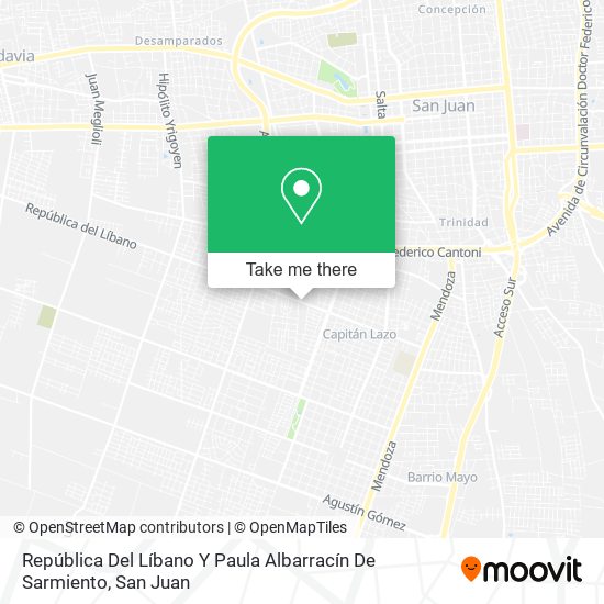 República Del Líbano Y Paula Albarracín De Sarmiento map