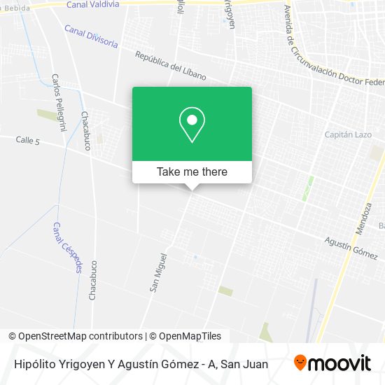Hipólito Yrigoyen Y Agustín Gómez - A map