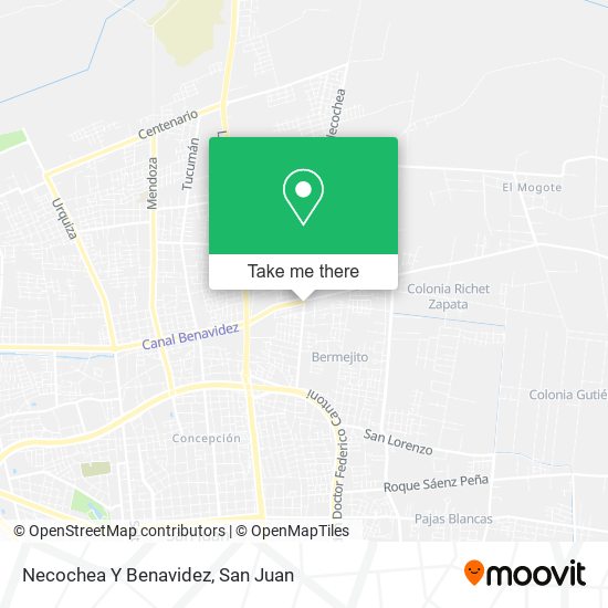 Mapa de Necochea Y Benavidez