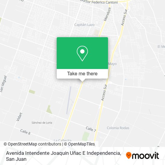 Avenida Intendente Joaquín Uñac E Independencia map