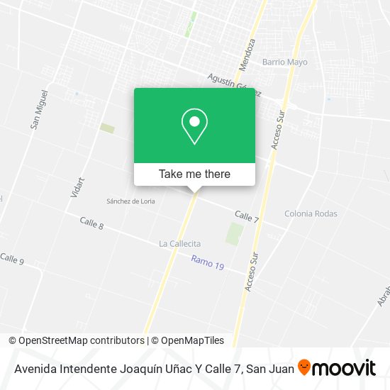 Avenida Intendente Joaquín Uñac Y Calle 7 map