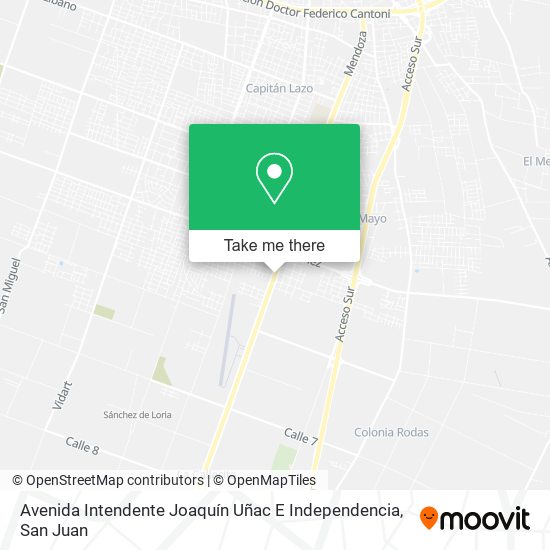 Mapa de Avenida Intendente Joaquín Uñac E Independencia