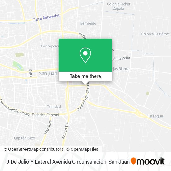 9 De Julio Y Lateral Avenida Circunvalación map