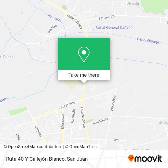 Mapa de Ruta 40 Y Callejón Blanco
