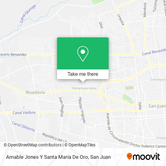 Amable Jones Y Santa María De Oro map