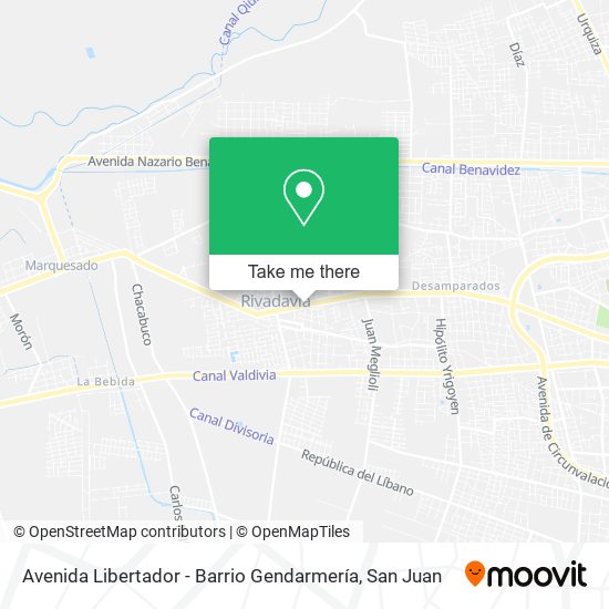 Mapa de Avenida Libertador - Barrio Gendarmería