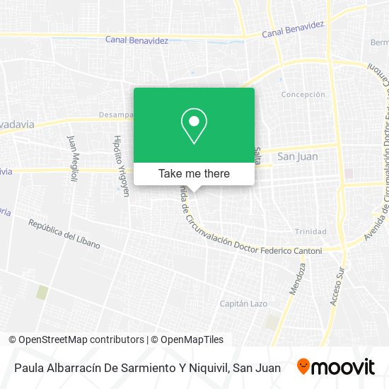 Paula Albarracín De Sarmiento Y Niquivil map