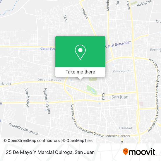 Mapa de 25 De Mayo Y Marcial Quiroga