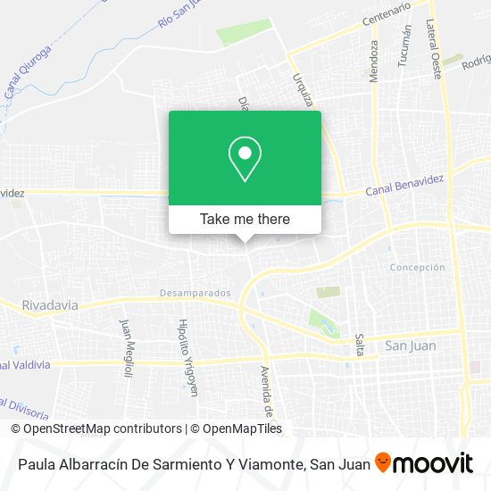 Paula Albarracín De Sarmiento Y Viamonte map