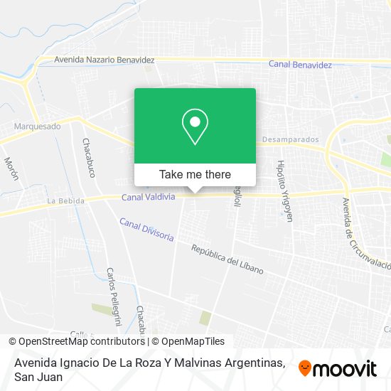Mapa de Avenida Ignacio De La Roza Y Malvinas Argentinas