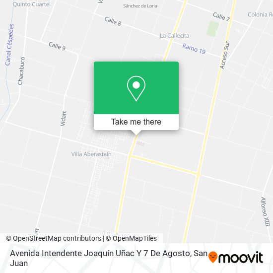 Mapa de Avenida Intendente Joaquín Uñac Y 7 De Agosto