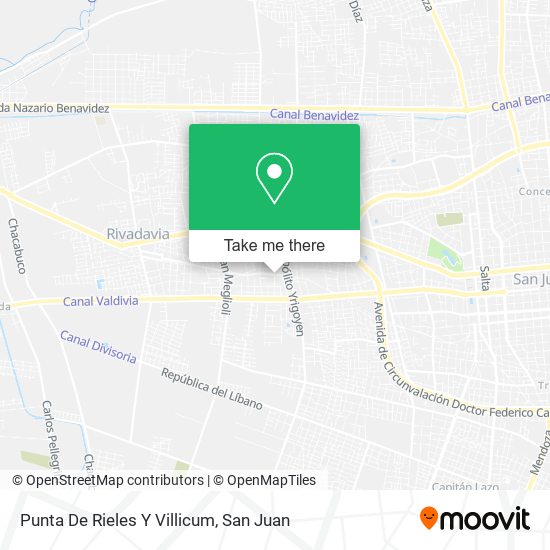 Punta De Rieles Y Villicum map