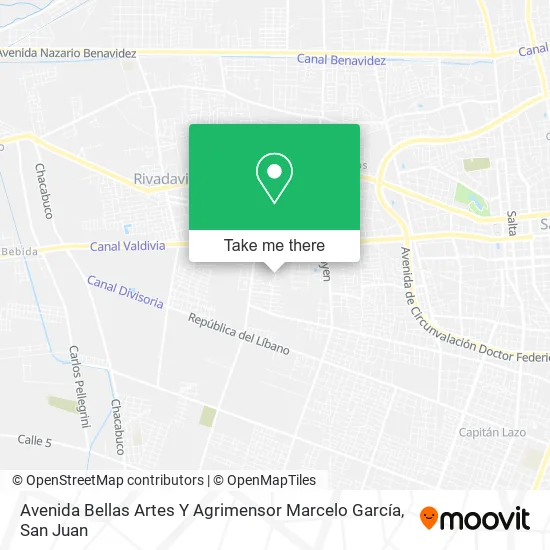 Mapa de Avenida Bellas Artes Y Agrimensor Marcelo García