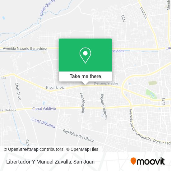 Libertador Y Manuel Zavalla map