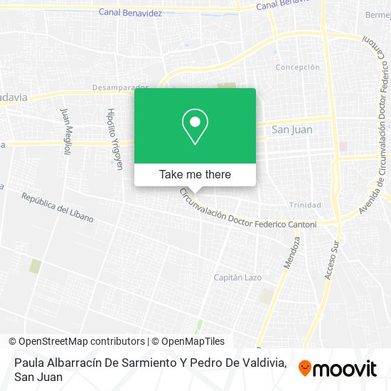 Mapa de Paula Albarracín De Sarmiento Y Pedro De Valdivia